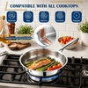 image:imageEfar Frying Pan Set of 3 81012 Inch TriPly Stainless Steel Skillet Set Cooking Pans for Searing amp Sauting HeavyDuty amp NonToxic Kitchen Cookware Induction Compatible Oven amp Dishwasher Safe810 Inch