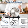 image:imageEfar Frying Pan Set of 3 81012 Inch TriPly Stainless Steel Skillet Set Cooking Pans for Searing amp Sauting HeavyDuty amp NonToxic Kitchen Cookware Induction Compatible Oven amp Dishwasher Safe81012 Inch
