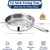 image:imageEfar Frying Pan Set of 3 81012 Inch TriPly Stainless Steel Skillet Set Cooking Pans for Searing amp Sauting HeavyDuty amp NonToxic Kitchen Cookware Induction Compatible Oven amp Dishwasher Safe12 Inch
