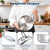 image:imageEfar Frying Pan Set of 3 81012 Inch TriPly Stainless Steel Skillet Set Cooking Pans for Searing amp Sauting HeavyDuty amp NonToxic Kitchen Cookware Induction Compatible Oven amp Dishwasher Safe8 Inch