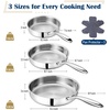 image:imageEfar Frying Pan Set of 3 81012 Inch TriPly Stainless Steel Skillet Set Cooking Pans for Searing amp Sauting HeavyDuty amp NonToxic Kitchen Cookware Induction Compatible Oven amp Dishwasher Safe81012 Inch