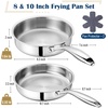 image:imageEfar Frying Pan Set of 3 81012 Inch TriPly Stainless Steel Skillet Set Cooking Pans for Searing amp Sauting HeavyDuty amp NonToxic Kitchen Cookware Induction Compatible Oven amp Dishwasher Safe810 Inch