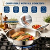 image:imageEfar Frying Pan Set of 3 81012 Inch TriPly Stainless Steel Skillet Set Cooking Pans for Searing amp Sauting HeavyDuty amp NonToxic Kitchen Cookware Induction Compatible Oven amp Dishwasher Safe12 Inch
