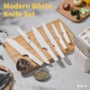 image:imageEfar Knife Set 15Piece Kitchen Knife Block Set with Sharpener High Carbon Steel Chef Paring Steak Knives with Ergonomic NonSlip Handle AntiRust amp Razor Sharp BlackWhite