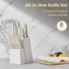 image:imageEfar Knife Set 15Piece Kitchen Knife Block Set with Sharpener High Carbon Steel Chef Paring Steak Knives with Ergonomic NonSlip Handle AntiRust amp Razor Sharp BlackWhite