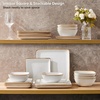 image:imageEfar Square plates and bowls Sets for 4 12Piece Reactive Glaze Stoneware Dinnerware Sets Ceramic Dishes for Kitchen Dining Microwave amp Dishwasher Safe Obsidian GreenSeashell White