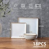 image:imageEfar Square plates and bowls Sets for 4 12Piece Reactive Glaze Stoneware Dinnerware Sets Ceramic Dishes for Kitchen Dining Microwave amp Dishwasher Safe Obsidian GreenSeashell White