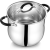 image:imageEfar 12 Quart Stock Pot Stainless Steel Pot with Lid for Cooking Soup Simmering Stew Tall Induction Pot wTriPly Thick Base Large Cooking Pot wDual Heat Proof Handles NoToxic amp Dishwasher Safe12 Quarts