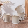 image:imageEfar 12 oz Coffee Mugs Set of 6 Stoneware Coffee Cups with Handle for Man Woman Modern Ribbed Ceramic Tea Mugs for Latte Cocoa Milk Microwave amp Dishwasher Safe Creamy BeigeCreamy Beige