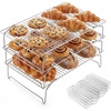 image:imageEfar 4Tier Collapsible Cooling Rack for Cooking and Baking  15x10 Stackable TightWire Stainless Steel Cookie Rack for Baking Sheet Oven Roasting Dishwasher Safe amp Space Saving3