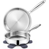 image:imageEfar Frying Pan Set of 3 81012 Inch TriPly Stainless Steel Skillet Set Cooking Pans for Searing amp Sauting HeavyDuty amp NonToxic Kitchen Cookware Induction Compatible Oven amp Dishwasher Safe1012 Inch