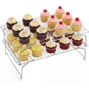 image:imageEfar 4Tier Collapsible Cooling Rack for Cooking and Baking  15x10 Stackable TightWire Stainless Steel Cookie Rack for Baking Sheet Oven Roasting Dishwasher Safe amp Space Saving2