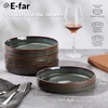 image:imageEfar Pasta Bowls Set of 6 35oz Large Salad Bowl Plate for Dinner Serving Soup Wide amp Shallow Ceramic Stoneware Pasta Plates Microwave amp Dishwasher Safe Reactive Glaze TextureStripe Matte BlackBlackish Green