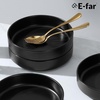image:imageEfar Pasta Bowls Set of 6 35oz Large Salad Bowl Plate for Dinner Serving Soup Wide amp Shallow Ceramic Stoneware Pasta Plates Microwave amp Dishwasher Safe Reactive Glaze TextureStripe Matte BlackMatte Black