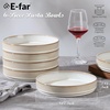 image:imageEfar Pasta Bowls Set of 6 35oz Large Salad Bowl Plate for Dinner Serving Soup Wide amp Shallow Ceramic Stoneware Pasta Plates Microwave amp Dishwasher Safe Reactive Glaze TextureStripe Matte BlackCreamy Beige