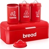 image:imageEfar Red Bread Box for Kitchen Counter