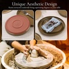 image:imageEfar 6Piece Stoneware Plates and Bowls Sets Dinnerware Sets for 2 Ceramic Dishware Dishes Set with Terracotta Base Chip amp Scratch Resistant Microwave amp Dishwasher Safe Matte BlackDesert Camel