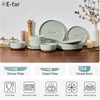 image:imageEfar 6Piece Stoneware Plates and Bowls Sets Dinnerware Sets for 2 Ceramic Dishware Dishes Set with Terracotta Base Chip amp Scratch Resistant Microwave amp Dishwasher Safe Matte BlackSage Green