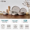 image:imageEfar 6Piece Stoneware Plates and Bowls Sets Dinnerware Sets for 2 Ceramic Dishware Dishes Set with Terracotta Base Chip amp Scratch Resistant Microwave amp Dishwasher Safe Matte BlackWarm Taupe