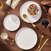 image:imageEfar 6Piece Stoneware Plates and Bowls Sets Dinnerware Sets for 2 Ceramic Dishware Dishes Set with Terracotta Base Chip amp Scratch Resistant Microwave amp Dishwasher Safe Matte BlackWhisper White