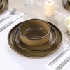 image:imageEfar 6Piece Stoneware Plates and Bowls Sets Dinnerware Sets for 2 Ceramic Dishware Dishes Set with Terracotta Base Chip amp Scratch Resistant Microwave amp Dishwasher Safe Matte BlackDesert Camel
