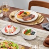 image:imageEfar 6Piece Stoneware Plates and Bowls Sets Dinnerware Sets for 2 Ceramic Dishware Dishes Set with Terracotta Base Chip amp Scratch Resistant Microwave amp Dishwasher Safe Matte BlackWhisper White