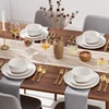 image:imageEfar 6Piece Stoneware Plates and Bowls Sets Dinnerware Sets for 2 Ceramic Dishware Dishes Set with Terracotta Base Chip amp Scratch Resistant Microwave amp Dishwasher Safe Matte BlackWhisper White