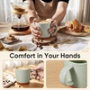 image:imageEfar Ceramic Coffee Mug Set of 4 12oz Stoneware Coffee Cup with Handle Porcelain Tea Cups Modern Farmhouse Latte Mug Gift Set for Women amp Men Microwave Safe Speckled WhiteSpeckled Green