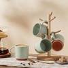 image:imageEfar Ceramic Coffee Mug Set of 4 12oz Stoneware Coffee Cup with Handle Porcelain Tea Cups Modern Farmhouse Latte Mug Gift Set for Women amp Men Microwave Safe Speckled WhiteSpeckled Green