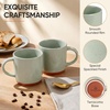 image:imageEfar Ceramic Coffee Mug Set of 4 12oz Stoneware Coffee Cup with Handle Porcelain Tea Cups Modern Farmhouse Latte Mug Gift Set for Women amp Men Microwave Safe Speckled WhiteSpeckled Green