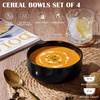image:imageEfar Cereal Bowls Set of 4 27oz Ceramic Deep Soup Bowls for Kitchen Microwave Safe Bowls for Serving Prep Rice Dessert Snack Salad Dishwasher Safe Speckled MulticolorMatte Black