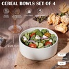 image:imageEfar Cereal Bowls Set of 4 27oz Ceramic Deep Soup Bowls for Kitchen Microwave Safe Bowls for Serving Prep Rice Dessert Snack Salad Dishwasher Safe Speckled MulticolorStone White