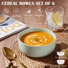 image:imageEfar Cereal Bowls Set of 4 27oz Ceramic Deep Soup Bowls for Kitchen Microwave Safe Bowls for Serving Prep Rice Dessert Snack Salad Dishwasher Safe Speckled MulticolorMist Green