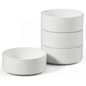 image:imageEfar Cereal Bowls Set of 4 27oz Ceramic Deep Soup Bowls for Kitchen Microwave Safe Bowls for Serving Prep Rice Dessert Snack Salad Dishwasher Safe Speckled MulticolorStone White