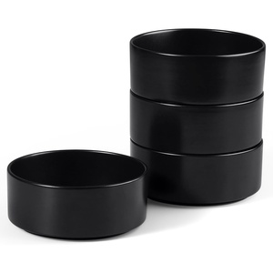 image:imageEfar Cereal Bowls Set of 4 27oz Ceramic Deep Soup Bowls for Kitchen Microwave Safe Bowls for Serving Prep Rice Dessert Snack Salad Dishwasher Safe Speckled MulticolorMatte Black