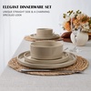image:imageEfar 6Piece Stoneware Dinnerware Sets Black Plates and Bowls Set for 2 Kitchen Modern Dishes Set for Everyday amp Formal Chip and Scratch Resistant Microwave amp Dishwasher Safe Matte BlackBright Khaki