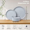 image:imageEfar 6Piece Stoneware Dinnerware Sets Black Plates and Bowls Set for 2 Kitchen Modern Dishes Set for Everyday amp Formal Chip and Scratch Resistant Microwave amp Dishwasher Safe Matte BlackHaze Gray