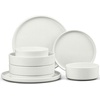 image:imageEfar 6Piece Stoneware Dinnerware Sets Black Plates and Bowls Set for 2 Kitchen Modern Dishes Set for Everyday amp Formal Chip and Scratch Resistant Microwave amp Dishwasher Safe Matte BlackStone White
