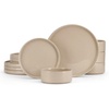 image:imageEfar 6Piece Stoneware Dinnerware Sets Black Plates and Bowls Set for 2 Kitchen Modern Dishes Set for Everyday amp Formal Chip and Scratch Resistant Microwave amp Dishwasher Safe Matte BlackBright Khaki