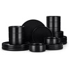 image:imageEfar 6Piece Stoneware Dinnerware Sets Black Plates and Bowls Set for 2 Kitchen Modern Dishes Set for Everyday amp Formal Chip and Scratch Resistant Microwave amp Dishwasher Safe Matte BlackMatte Black