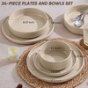 image:imageEfar 6Piece Stoneware Dinnerware Sets Black Plates and Bowls Set for 2 Kitchen Modern Dishes Set for Everyday amp Formal Chip and Scratch Resistant Microwave amp Dishwasher Safe Matte BlackBright Khaki