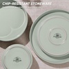 image:imageEfar 6Piece Stoneware Dinnerware Sets Black Plates and Bowls Set for 2 Kitchen Modern Dishes Set for Everyday amp Formal Chip and Scratch Resistant Microwave amp Dishwasher Safe Matte BlackMist Green