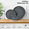 image:imageEfar 6Piece Stoneware Dinnerware Sets Black Plates and Bowls Set for 2 Kitchen Modern Dishes Set for Everyday amp Formal Chip and Scratch Resistant Microwave amp Dishwasher Safe Matte BlackDeep Gray