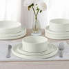 image:imageEfar 6Piece Stoneware Dinnerware Sets Black Plates and Bowls Set for 2 Kitchen Modern Dishes Set for Everyday amp Formal Chip and Scratch Resistant Microwave amp Dishwasher Safe Matte BlackStone White