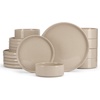 image:imageEfar 6Piece Stoneware Dinnerware Sets Black Plates and Bowls Set for 2 Kitchen Modern Dishes Set for Everyday amp Formal Chip and Scratch Resistant Microwave amp Dishwasher Safe Matte BlackBright Khaki