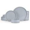 image:imageEfar 6Piece Stoneware Dinnerware Sets Black Plates and Bowls Set for 2 Kitchen Modern Dishes Set for Everyday amp Formal Chip and Scratch Resistant Microwave amp Dishwasher Safe Matte BlackHaze Gray
