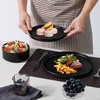 image:imageEfar 6Piece Stoneware Dinnerware Sets Black Plates and Bowls Set for 2 Kitchen Modern Dishes Set for Everyday amp Formal Chip and Scratch Resistant Microwave amp Dishwasher Safe Matte BlackMatte Black