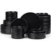 image:imageEfar 6Piece Stoneware Dinnerware Sets Black Plates and Bowls Set for 2 Kitchen Modern Dishes Set for Everyday amp Formal Chip and Scratch Resistant Microwave amp Dishwasher Safe Matte BlackMatte Black