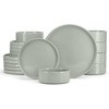image:imageEfar 6Piece Stoneware Dinnerware Sets Black Plates and Bowls Set for 2 Kitchen Modern Dishes Set for Everyday amp Formal Chip and Scratch Resistant Microwave amp Dishwasher Safe Matte BlackMist Green
