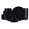 image:imageEfar 6Piece Stoneware Dinnerware Sets Black Plates and Bowls Set for 2 Kitchen Modern Dishes Set for Everyday amp Formal Chip and Scratch Resistant Microwave amp Dishwasher Safe Matte BlackMatte Black